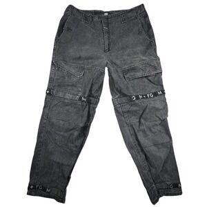 Vintage Marithe Francois Girbaud Cargo Jean Mens 38M (36x30) Faded Black Straps